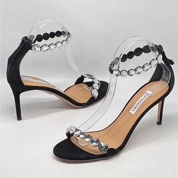 Aquazuura Maxi-Tequila 75 embellished suede sandals size 39 - Picture 6 of 13